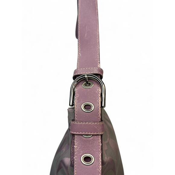 Coach Vintage Signature C Purple Duffle Hobo Bag - Picture 4 of 13